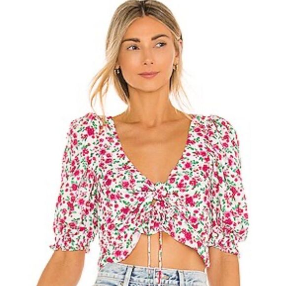 FOR LOVE & LEMONS Petal Blouse in Carnation size small - Picture 1 of 10